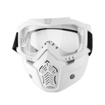 Face protection mask, made from hard plastic + ski goggles, transparent lenses, model TDA03